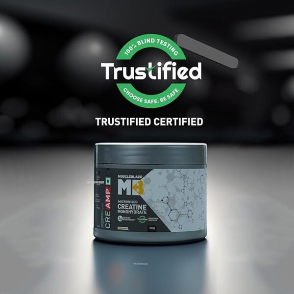 61Sz9y9MuuL._SX679_ MuscleBlaze Micronised Creatine Monohydrate CreAMP Powder, 100g | Unflavoured, 32 Servings | Trustified Certified Creatine