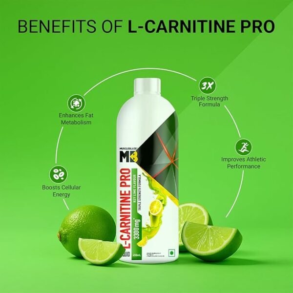 710eZJr5EJL._SX679_ MuscleBlaze Liquid L-Carnitine PRO (Key Lime, 450ml) | 3300mg L- Carnitine |Triple Strength Formula