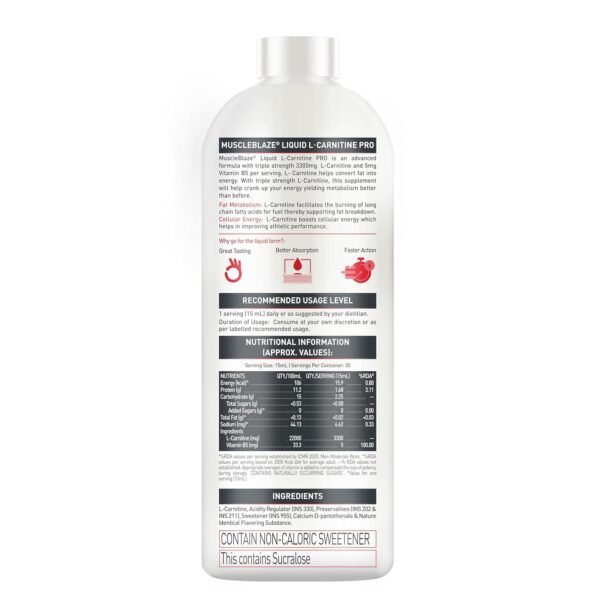 71gqNqzXUUL._SL1500_ MuscleBlaze Liquid L-Carnitine PRO (Tangy Orange, 450ml) | 3300mg L- Carnitine | Triple Strength Formula